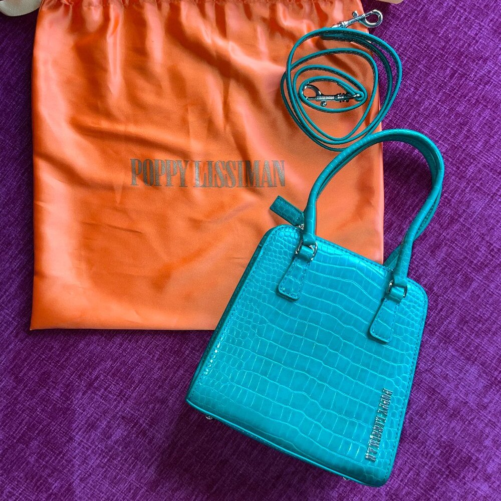 Poppy Lissiman Crikey BB Mini Bag — Grass Green Faux Croc - Picture 1 of 5